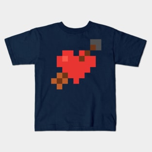 Shot Through My Red Pixel Heart Kids T-Shirt